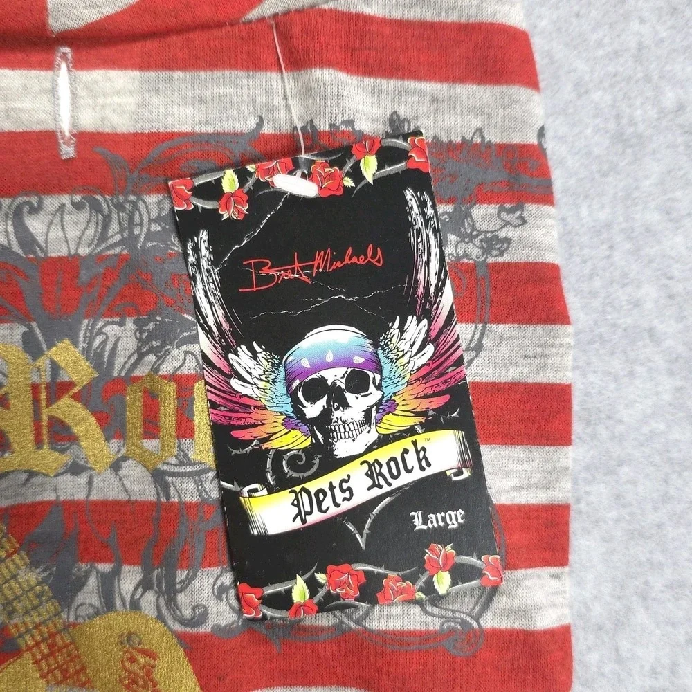 Bret Michaels Dog Dress Size Large Rock Hoodie Denim Bandana NWT